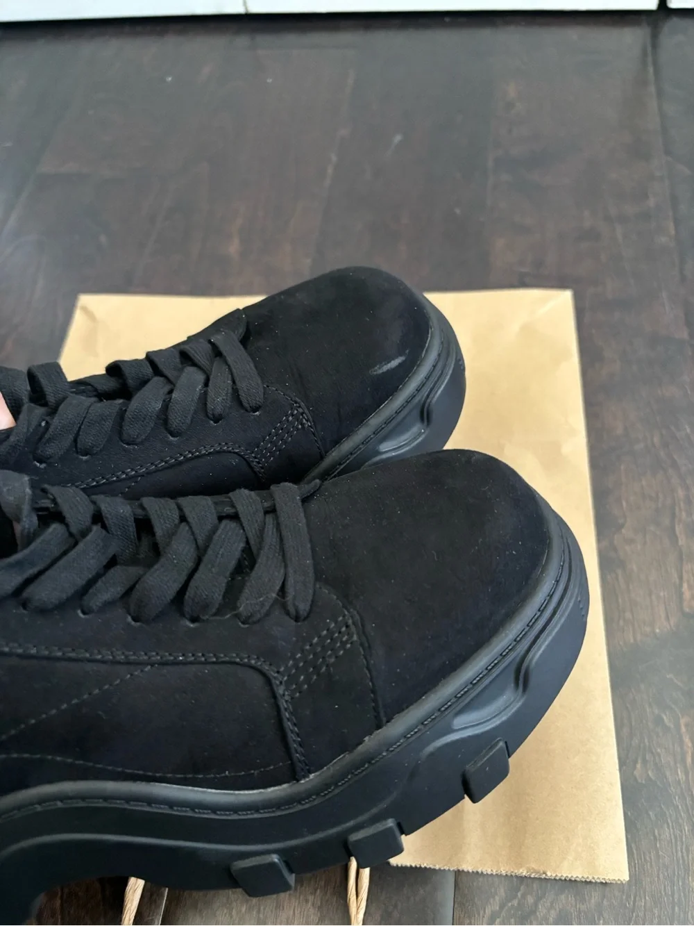 Zara Black Women's Low-Top Suede Sneakers